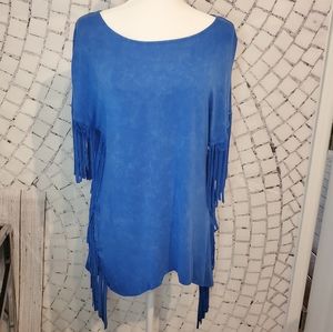 Fringe Side Tunic Top M